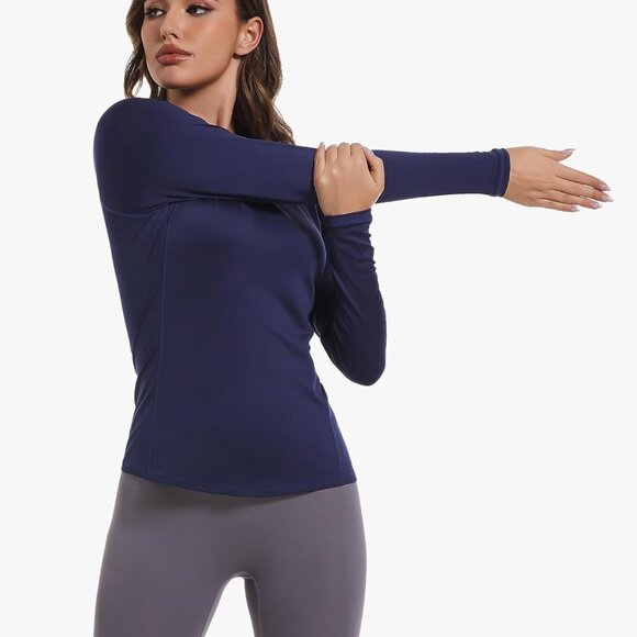 4 Pack Women's Compression Shirts Long Sleeve Athletic Workout Tops Sun Protecti - Picture 3 of 6